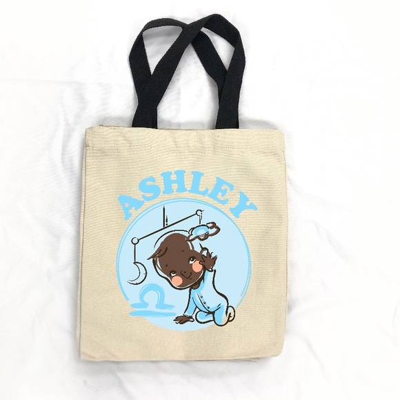 Personalized Baby Zodiac Signs Tote Bag - Picture 3 of 13